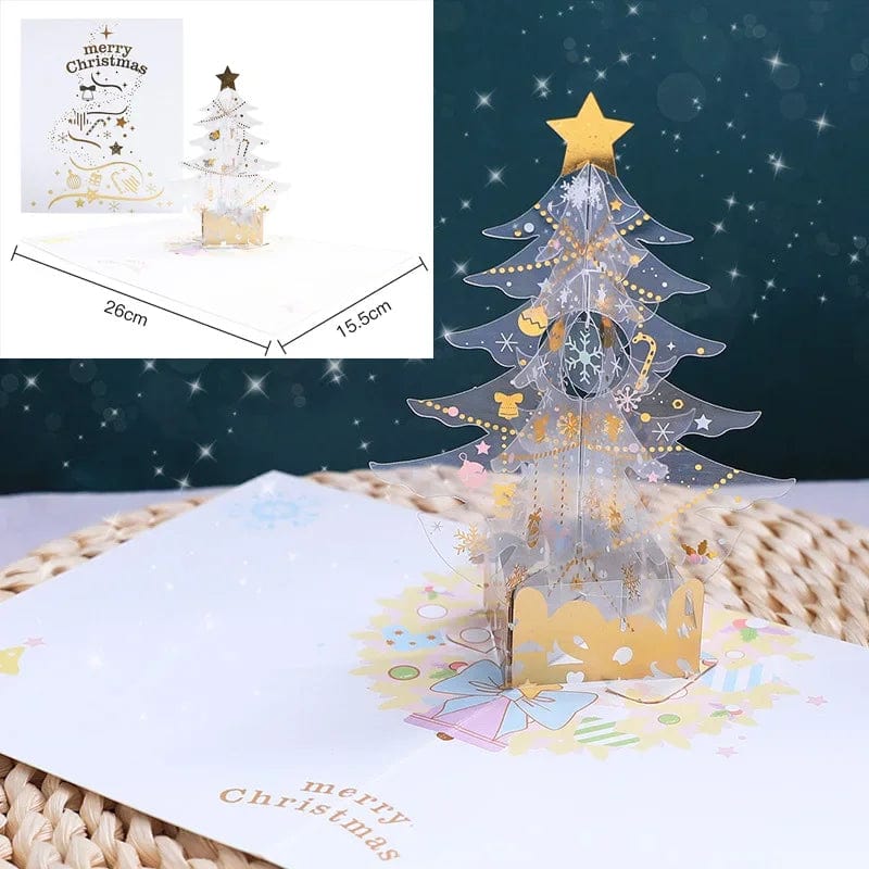 GeckoCustom 3D Pop UP Santa Cards Marry Christmas Greeting Cards Party Invitations Gifts New Year Greeting Card Anniversary Gifts Postcard beauty Xmas tree