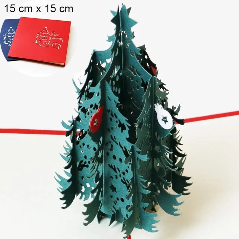 GeckoCustom 3D Pop UP Santa Cards Marry Christmas Greeting Cards Party Invitations Gifts New Year Greeting Card Anniversary Gifts Postcard Christmas tree-3 1