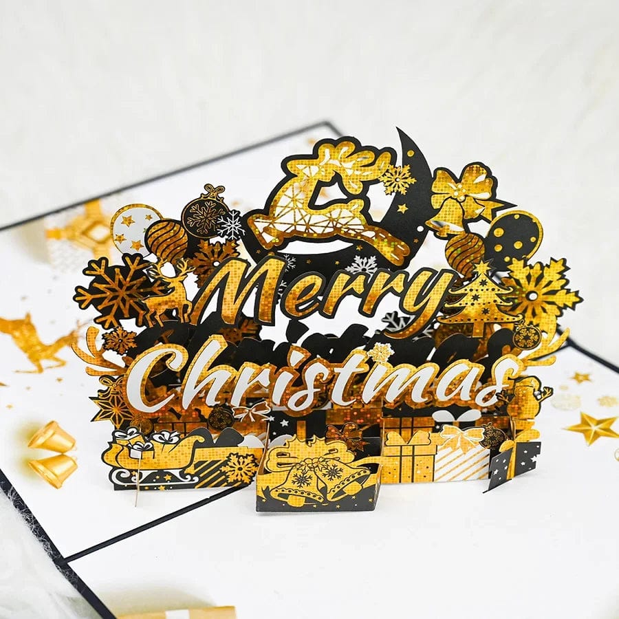 GeckoCustom 3D Pop UP Santa Cards Marry Christmas Greeting Cards Party Invitations Gifts New Year Greeting Card Anniversary Gifts Postcard Merry Christmas