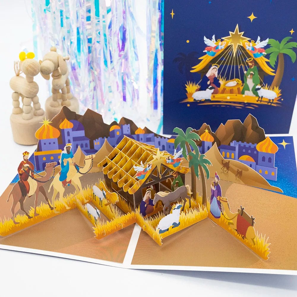 GeckoCustom 3D Pop UP Santa Cards Marry Christmas Greeting Cards Party Invitations Gifts New Year Greeting Card Anniversary Gifts Postcard Worship Jesus