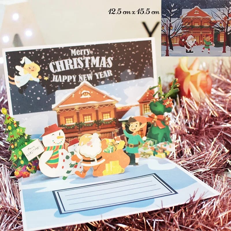 GeckoCustom 3D Pop UP Santa Cards Marry Christmas Greeting Cards Party Invitations Gifts New Year Greeting Card Anniversary Gifts Postcard Merry Christmas 1