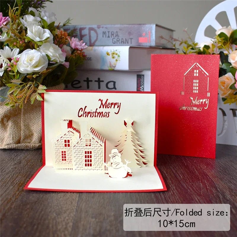 GeckoCustom 3D Pop UP Santa Cards Marry Christmas Greeting Cards Party Invitations Gifts New Year Greeting Card Anniversary Gifts Postcard Marry Christmas