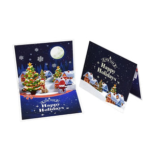 GeckoCustom 3D Santa Greeting Cards Folding Merry Christmas Best Wishes Card Xmas Gift for New Year Blessing Thank You Postcard Decoration E3