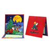 GeckoCustom 3D Santa Greeting Cards Folding Merry Christmas Best Wishes Card Xmas Gift for New Year Blessing Thank You Postcard Decoration E2