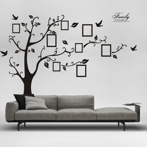 GeckoCustom 3D Sticker On The Wall Black Art Photo Frame Memory Tree Wall Stickers Home Decor Family Tree Wall Decal