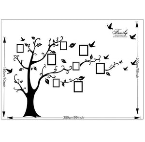 GeckoCustom 3D Sticker On The Wall Black Art Photo Frame Memory Tree Wall Stickers Home Decor Family Tree Wall Decal