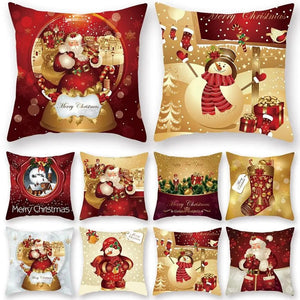 GeckoCustom 45cm Christmas Cushion Cover Navidad Merry Christmas Decorations For Home 2023 Xmas Noel Cristmas Ornaments New Year Gifts 2024