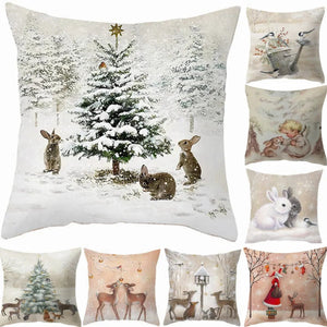 GeckoCustom 45cm Christmas Cushion Cover Navidad Merry Christmas Decorations For Home 2023 Xmas Noel Cristmas Ornaments New Year Gifts 2024