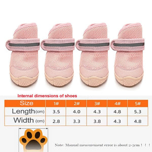 GeckoCustom 4pcs/set Pet Dog Shoes Reflective Waterproof Dog Boots Warm Snow Rain Pets Booties Anti-slip Socks Footwear For Medium Large Dog 1232-A / 1