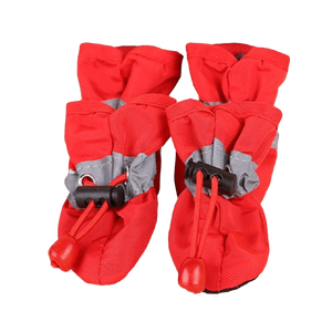 GeckoCustom 4pcs/set Waterproof Pet Dog Shoes Chihuahua Anti-slip Rain Boots Footwear For Small Cats Dogs Puppy Dog Pet Booties Red / XS / China