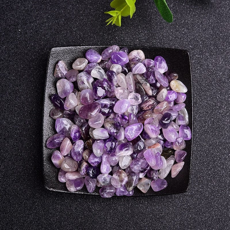 GeckoCustom 50/100g Natural Crystal Amethyst Agate Irregular Mineral Healing Stone Gravel Specimen Suitable For Aquarium Home Decor Crafts Dreamy purple / 100g