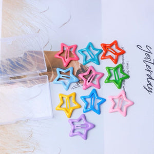 GeckoCustom 5Pcs/set Cute Colorful Dog Hairpin bright stars random