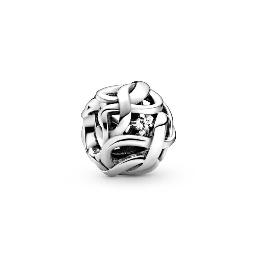 GeckoCustom 925 Sterling Silver Openwork Paw Print Infinity Charm Bead Fit Original Pandora Bracelet Necklace Jewelry Gift For Women SS209