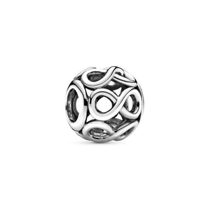 GeckoCustom 925 Sterling Silver Openwork Paw Print Infinity Charm Bead Fit Original Pandora Bracelet Necklace Jewelry Gift For Women SS311