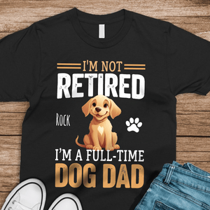 GeckoCustom A Full-time Dog Dad Dog Dog Dom Dark Sweatshirt Personalized Gift N369 HO82 893522 Basic Tee / Black / S