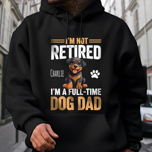 GeckoCustom A Full-time Dog Dad Dog Dog Dom Dark Sweatshirt Personalized Gift N369 HO82 893522 Pullover Hoodie / Black Colour / S