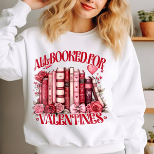 GeckoCustom All Booked For Valentine's Day Bright Shirt Book Lovers Gift CH07 895182 Sweatshirt / Sand Color / S