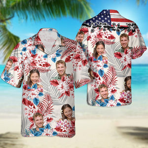 GeckoCustom America Flag Hawaiian Shirt, Upload Photo N304 889204