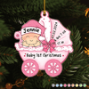 GeckoCustom Baby First Christmas Baby Stroller Acrylic Ornament Personalized Gift HO82 890514