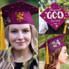 GeckoCustom Because God Favored Me Graduation Cap K228 9017 Polyester