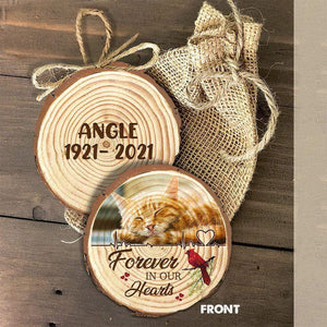 GeckoCustom Because Someone We Love Is In Heaven Photo On Wood Slice Ornament, Memorial Gift HN590