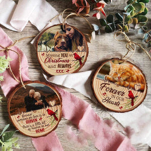 GeckoCustom Because Someone We Love Is In Heaven Photo On Wood Slice Ornament, Memorial Gift HN590