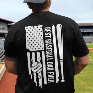 GeckoCustom Best Baseball Dad Ever US Flag Sport Shirt, HN590