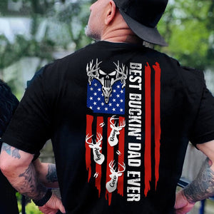 GeckoCustom Best Bucking Dad Ever Flag Hunter Shirt, N304 888285