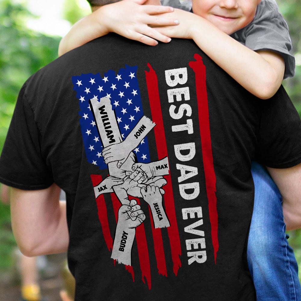 GeckoCustom Best Dad Ever Father's Day Back Shirt Personalized Gift N304 890785