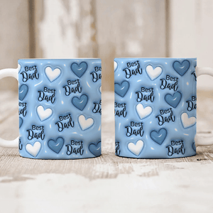 GeckoCustom Best Dad With Heart Pattern 3D Inflated Mug HO82 890524