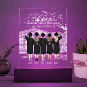 GeckoCustom Best Friend Graduation Gift - We did it! Acrylic Plaque With LED Night Light N304 HN590 Acrylic / 7.9"x4.5"