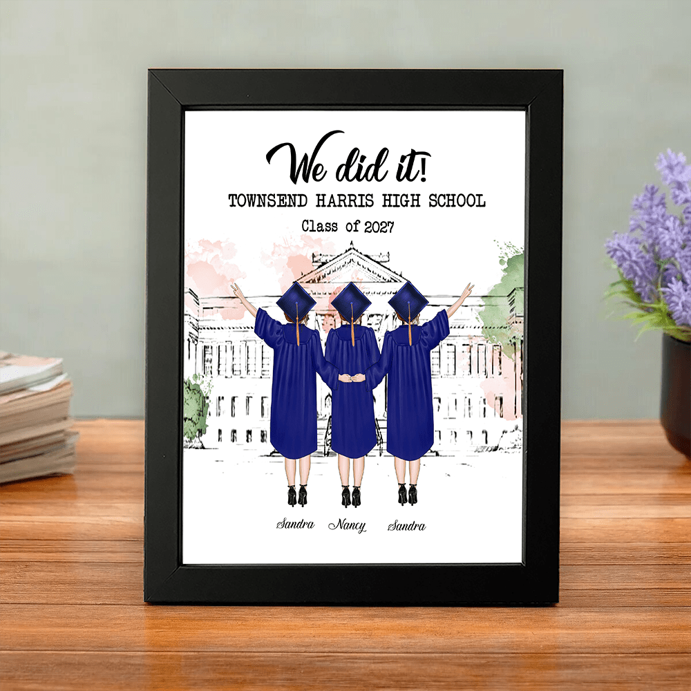 GeckoCustom Best Friend Graduation Gift - We did it! Picture Frame N304 HN590