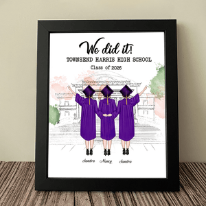 GeckoCustom Best Friend Graduation Gift - We did it! Picture Frame N304 HN590