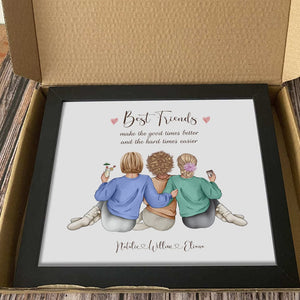 GeckoCustom Best Friends Make The Good Times Better And The Hard Times Easier Family Picture Frame Personalized Gift TA29 890354 10"x8"