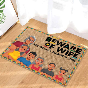 GeckoCustom Beware Of Wife Kids Are Shady Family Doormat Personalized Gift N304 890003