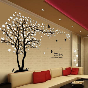 GeckoCustom Big size Lovers Tree Acrylic Wall Stickers for Living room Wall 3D art Decoration Accessories Home decor 1 / S 100CM 183CM