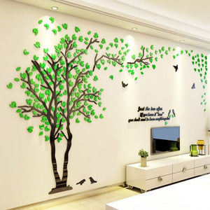 GeckoCustom Big size Lovers Tree Acrylic Wall Stickers for Living room Wall 3D art Decoration Accessories Home decor
