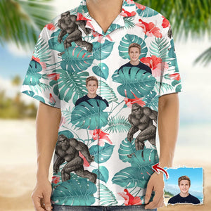 GeckoCustom Bigfoot Style And Upload Photo Camping Hawaiian Shirt, N304 1238239