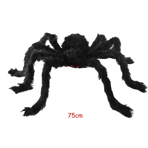 GeckoCustom Black White Halloween Spider Web Giant Stretchy Cobweb For Home Bar Haunted House Scary Props Horror Halloween Party Decorations 1pc 75cm spider