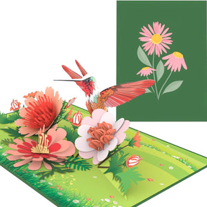 GeckoCustom Butterflies on Flowers Pop up Mother'S Day Card - 3D Anniversary, Valentine'S Day Card, Thank You, Happy Birthday - for Mom, for Wife, for Daughter, for Sister (width x height)  6 x 7.5 inches / Wildflower Meadow  Hummingbird