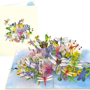 GeckoCustom Butterflies on Flowers Pop up Mother'S Day Card - 3D Anniversary, Valentine'S Day Card, Thank You, Happy Birthday - for Mom, for Wife, for Daughter, for Sister (width x height)  6 x 7.5 inches / Dragonflies