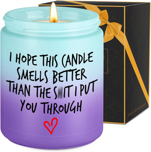 GeckoCustom Candle, I'M Sorry, I Love You Gifts for Her Him, Gifts for Wife, Mom Gifts, Grandma Girlfriend Wife Birthday Gift Idea - Mothers Day Funny Gifts for Women Men Dad Husband Boyfriend Green Purple - Lavender