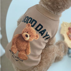 GeckoCustom Cartoon Bear Dog Hoodies Cute Cotton Pet Dogs Clothes For Puppy Small Medium Dogs Sweatshirt Jacket French Bulldog Chihuahua 1 / XS