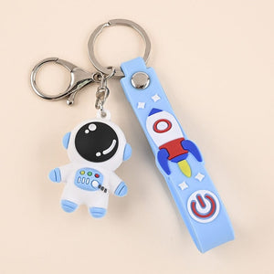 GeckoCustom Cartoon Lightning Bear Keychain Cute Astronaut Bear Doll Keyring Bag Pendant Couple Car Keyholder Creative Bag Charm Accessories Blue-Style 10