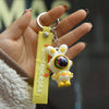 GeckoCustom Cartoon Lightning Bear Keychain Cute Astronaut Bear Doll Keyring Bag Pendant Couple Car Keyholder Creative Bag Charm Accessories Sky Blue