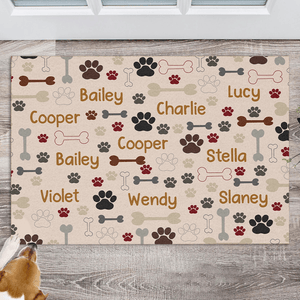 GeckoCustom Cat Bones And Paws Doormat Personalized Gift TA29 890071