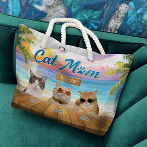 GeckoCustom Cat Mom For Cat Lovers Personalized Gift Beach Bag N304 889496