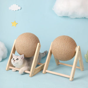 GeckoCustom Cat Scratching Ball Toy Kitten Sisal Rope Ball Board Grinding Paws Toys Cats Scratcher Wear-resistant Pet Furniture supplies