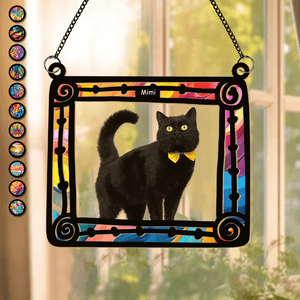 GeckoCustom Cats Sitting In Frame Window Hanging Suncatcher Ornament Personalized Gift HO82 891198