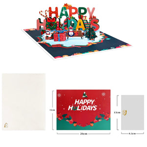 GeckoCustom Christmas Card Pop Up 3D Greeting Card New Year Christmas gift